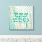 Gepersonaliseerd blauwgroen houten patroon canvas afdruk (Insitu (Houten vloer))