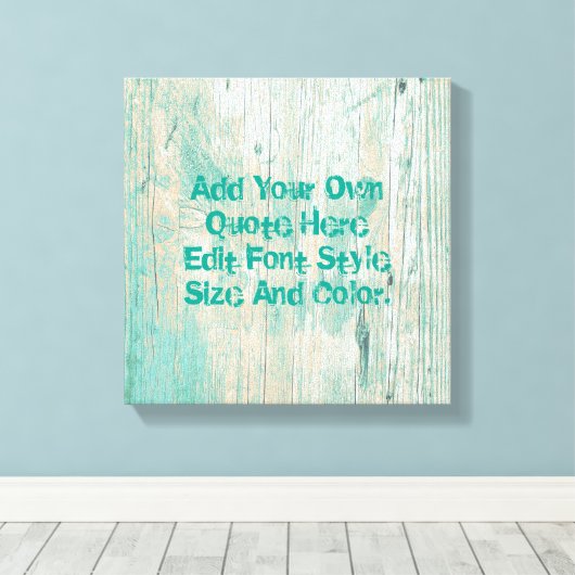 Gepersonaliseerd blauwgroen houten patroon canvas afdruk (Insitu (Houten vloer))