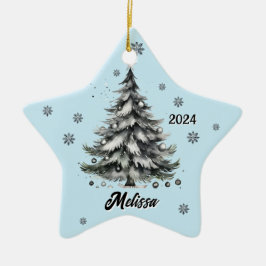 gepersonaliseerd blauwgroen ornament