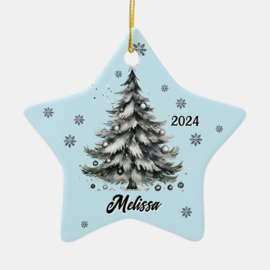 gepersonaliseerd blauwgroen ornament (Voorkant)