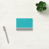 Gepersonaliseerd Blauwgroen zwart-wit Retro Post-it® Notes (Kantoor)
