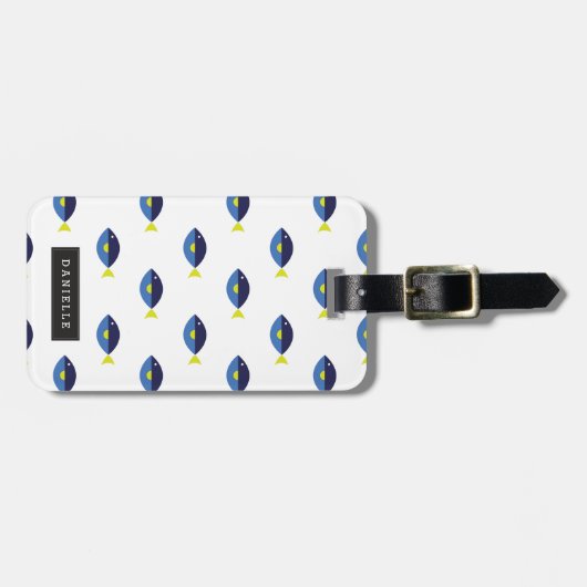 Gepersonaliseerd | Blauwtang Bagagelabel (Voorkant horizontaal)