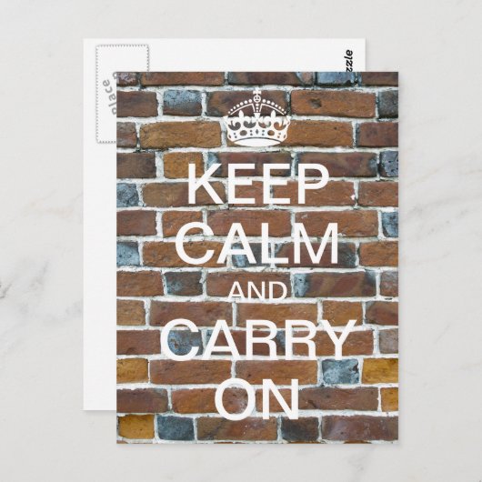 Gepersonaliseerd BLIJF KALM en DRAAG DOOR - bakste Briefkaart (Voorkant / Achterkant)