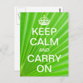 Gepersonaliseerd BLIJF KALM en DRAAG DOOR - groene Briefkaart (Voorkant / Achterkant)