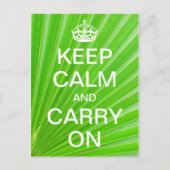 Gepersonaliseerd BLIJF KALM en DRAAG DOOR - groene Briefkaart (Voorkant)