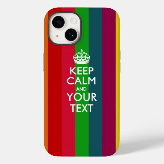 Gepersonaliseerd BLIJF KALM EN Uw Tekst Case-Mate iPhone Case (Achterkant)