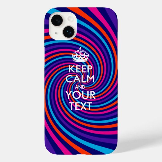 Gepersonaliseerd BLIJF KALM EN Uw Tekst Case-Mate iPhone Case (Achterkant)
