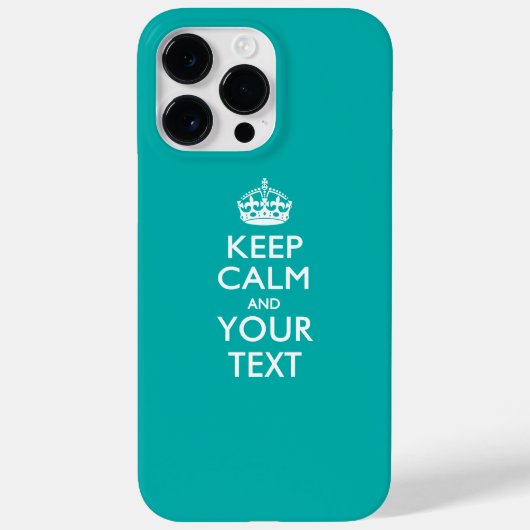 Gepersonaliseerd BLIJF KALM EN Uw Tekst Case-Mate iPhone Case (Achterkant)