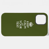 Gepersonaliseerd BLIJF KALM EN Uw Tekst iPhone Hoesje (Achterkant horizontaal)