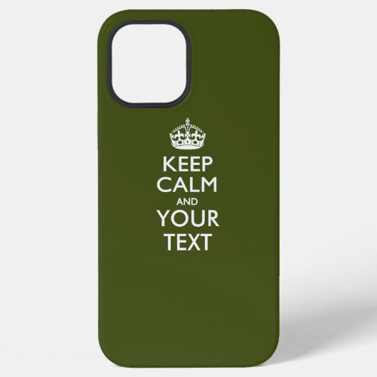 Gepersonaliseerd BLIJF KALM EN Uw Tekst iPhone Hoesje (Achterkant)