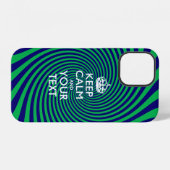 Gepersonaliseerd BLIJF KALM EN Uw Tekst iPhone Hoesje (Achterkant horizontaal)