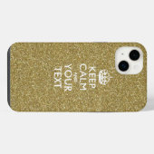 Gepersonaliseerd BLIJF KALM EN Uw Tekst iPhone Hoesje (Achterkant horizontaal)