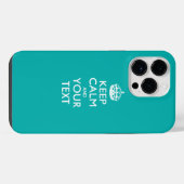 Gepersonaliseerd BLIJF KALM EN Uw Tekst iPhone Hoesje (Achterkant horizontaal)