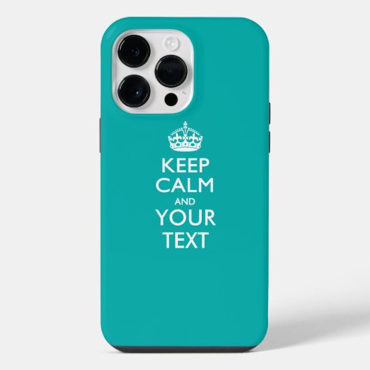 Gepersonaliseerd BLIJF KALM EN Uw Tekst iPhone Hoesje (Achterkant)