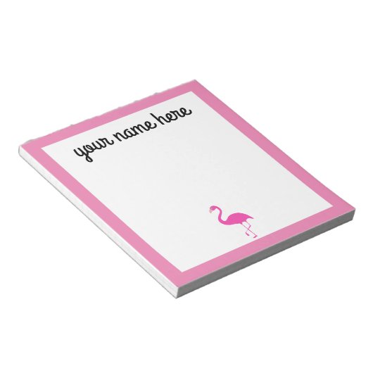 Gepersonaliseerd Blocnote van Flamingo (Schuin)