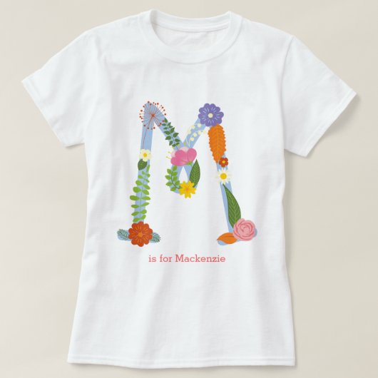 Gepersonaliseerd bloem (M) T-shirt (Design voorkant)