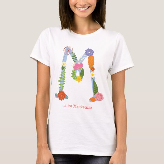 Gepersonaliseerd bloem (M) T-shirt (Voorkant)