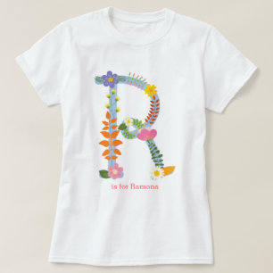 Gepersonaliseerd bloem (R) T-shirt