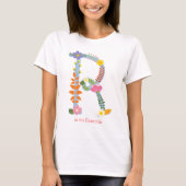 Gepersonaliseerd bloem (R) T-shirt (Voorkant)