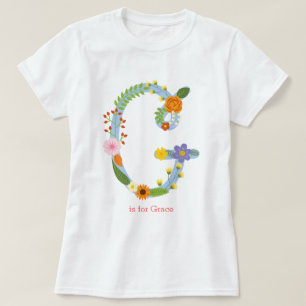 Gepersonaliseerd bloem voor de bloem (G) T-shirt