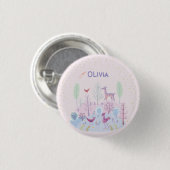 Gepersonaliseerd bloemen ronde button 3,2 cm (Voorkant /achterkant)