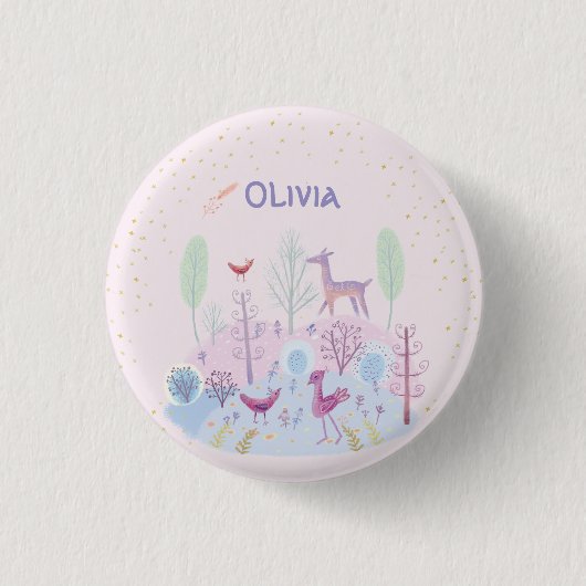 Gepersonaliseerd bloemen ronde button 3,2 cm (Voorkant)