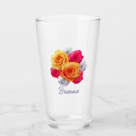 Gepersonaliseerd bloemen Rozen Motif Glass Glas