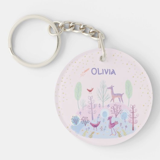 Gepersonaliseerd bloemen sleutelhanger (Voorkant)