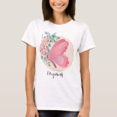 Gepersonaliseerd bloemen vlinder T-shirt (Voorkant)