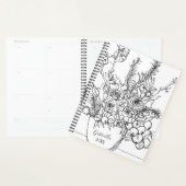Gepersonaliseerd Bloemenboeket in zwart-wit Planner (Display)