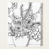 Gepersonaliseerd Bloemenboeket in zwart-wit Planner (Achterkant)