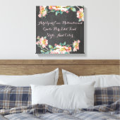 Gepersonaliseerd bloemenbord canvas afdruk (Insitu (Slaapkamer))
