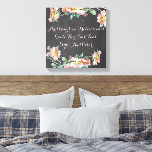 Gepersonaliseerd bloemenbord canvas afdruk (Insitu (Slaapkamer))