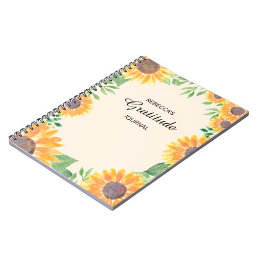 Gepersonaliseerd bloemendankbaarheidsdagboek notitieboek (Linkerzijde)