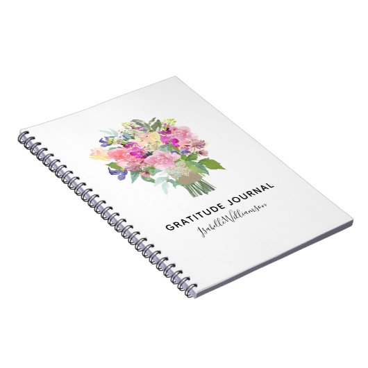 Gepersonaliseerd bloemendankbaarheidsdagboek notitieboek (Rechterzijde)
