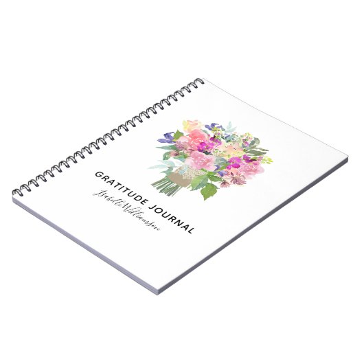 Gepersonaliseerd bloemendankbaarheidsdagboek notitieboek (Linkerzijde)