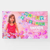 Gepersonaliseerd bloemenfeestje afbeelding spandoek (Horizontaal)
