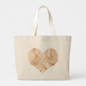 Gepersonaliseerd bloemenhart grote tote bag (Achterkant)