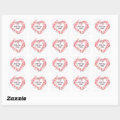 Gepersonaliseerd bloemenhart vierkante sticker (Vel)