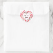 Gepersonaliseerd bloemenhart vierkante sticker (Tas)