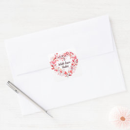 Gepersonaliseerd bloemenhart vierkante sticker