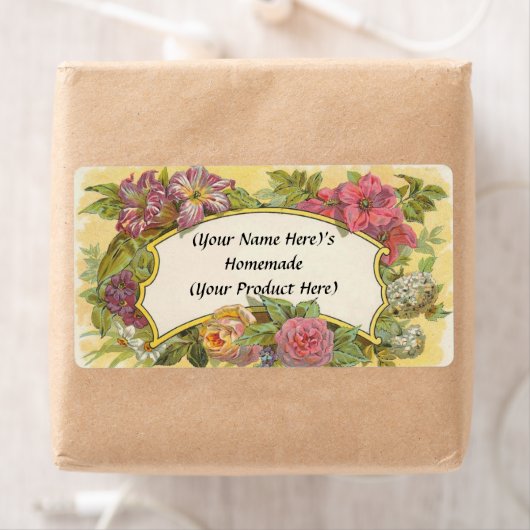 Gepersonaliseerd bloemenkaarsenblik of kaarsenlab etiket (Insitu)