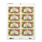 Gepersonaliseerd bloemenkaarsenblik of kaarsenlab etiket (Full Sheet)