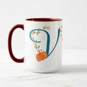Gepersonaliseerd bloemenmonogram Mok