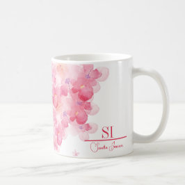 Gepersonaliseerd bloemenmonogram Mok | Aangepaste 