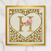 Gepersonaliseerd bloemenmonogram, van A tot Z Bedankjes Labels (Achterkant)