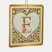 Gepersonaliseerd bloemenmonogram, van A tot Z Keramisch Ornament (Rechts)