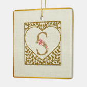 Gepersonaliseerd bloemenmonogram, van A tot Z Keramisch Ornament (Links)