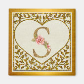 Gepersonaliseerd bloemenmonogram, van A tot Z Magneet (Voorkant)