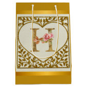 Gepersonaliseerd bloemenmonogram, van A tot Z Medium Cadeauzakje (Achterkant)